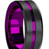 Wholesale Stainless Steel Ring Jewelry With Geometric Design And Twocolor Black Red Or Black Green Groove Unisex And Personality Style