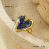 Wholesale Stainless Steel Ring 18K Gold Plated Inlaid With Natural Stone Geometric Light Luxury Style For Women