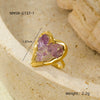Wholesale Stainless Steel Ring 18K Gold Plated Inlaid With Natural Stone Geometric Light Luxury Style For Women