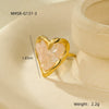 Wholesale Stainless Steel Ring 18K Gold Plated Inlaid With Natural Stone Geometric Light Luxury Style For Women