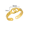 Wholesale Stainless Steel Ring With Butterfly Crown And Heart Shaped Design Geometric Style Electroplated