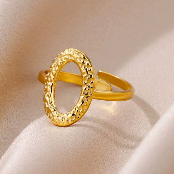 Wholesale Stainless Steel Ring With Butterfly Crown And Heart Shaped Design Geometric Style Electroplated
