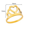 Wholesale Stainless Steel Ring With Butterfly Crown And Heart Shaped Design Geometric Style Electroplated