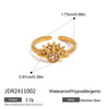 Wholesale Stainless Steel Ring With Diamond Sun Moon Geometric Style And Electroplating For Women