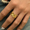 Wholesale Stainless Steel Ring With Five Petal Flower Design Electroplated Geometric Style For Women
