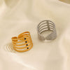 Wholesale Stainless Steel Ring With Geometric And Floral Style 18K Gold Plated For Women