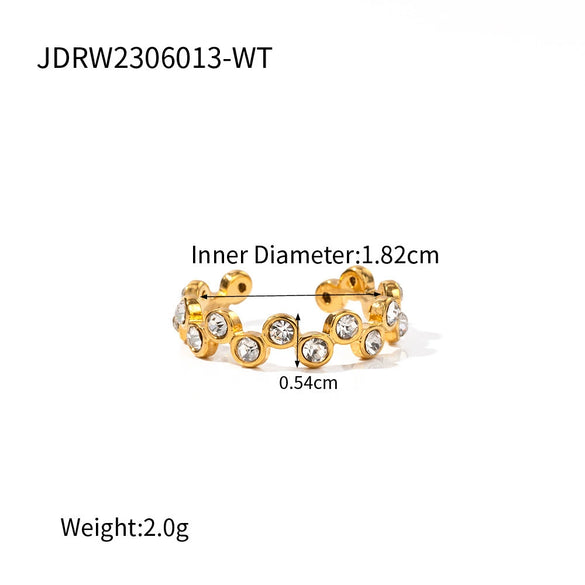 Wholesale Stainless Steel Ring With Geometric Design And Electroplating For Women