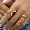 Wholesale Stainless Steel Ring With Geometric Design And Electroplating For Women