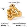 Wholesale Stainless Steel Ring With Geometric Design And Electroplating Treatment For Women
