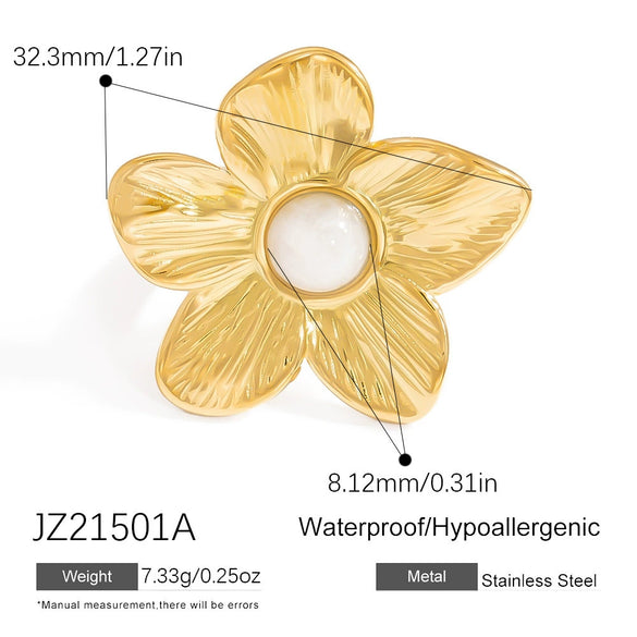 Wholesale Stainless Steel Ring With Geometric Pattern Electroplated For Women