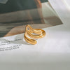 Wholesale Stainless Steel Ring With Geometric Style And Electroplating Treatment For Women