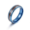 Wholesale Stainless Steel Ring With Inlaid Acacia Wood Grain Internal And External Curved Electroplated With Letters Numbers Text Pattern