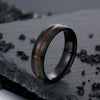 Wholesale Stainless Steel Ring With Inlaid Acacia Wood Grain Internal And External Curved Electroplated With Letters Numbers Text Pattern