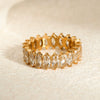 Wholesale Stainless Steel Ring With Inlaid Zircon In Geometric Pattern And Electroplating Light Luxury Style For Women