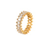 Wholesale Stainless Steel Ring With Inlaid Zircon In Geometric Pattern And Electroplating Light Luxury Style For Women