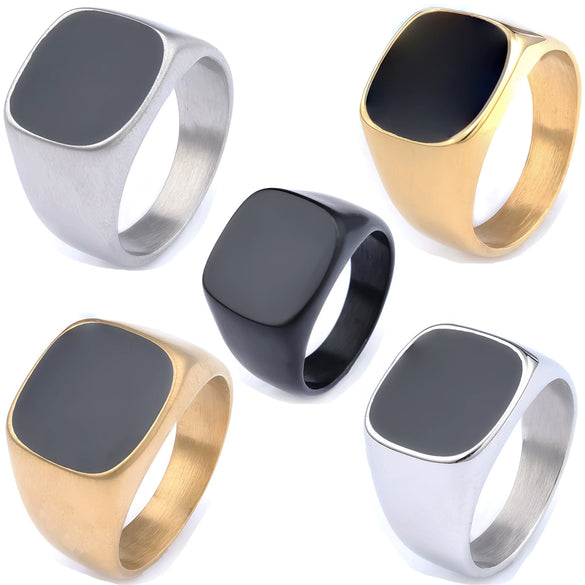 Wholesale Stainless Steel Ring With Letters Numbers Text Pattern For Men And Women Personality Style Apply Oil Processing