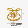 Wholesale Stainless Steel Ring With Natural Stone Inlay French Retro Style Twelve Star Design Gold Plated