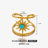Wholesale Stainless Steel Ring With Natural Stone Inlay French Retro Style Twelve Star Design Gold Plated