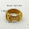 Wholesale Stainless Steel Ring With Snakeskin Pattern And Embossed Design French Retro Style Electroplated