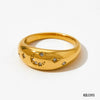 Wholesale Stainless Steel Ring With Star Moon Geometric Design Electroplated Jewelry For Women