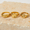 Wholesale Stainless Steel Ring With Star Moon Geometric Design Electroplated Jewelry For Women