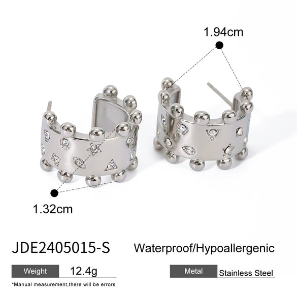 Wholesale Stainless Steel Ring With Triangular Round Five Pointed Star Drill Edge Steel Ball C Shaped And Butterfly Dragonfly Insect Pattern Electroplated Women's Jewelry