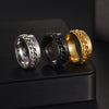 Wholesale Stainless Steel Ring With Viking Letter Rotating Design And Electroplating Treatment Unisex Style