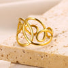 Wholesale Stainless Steel Ring With Water Drop And Geometric Asymmetrical Design Electroplated Stylish For Female