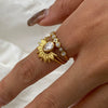 Wholesale Stainless Steel Rings With Geometric Pattern For Women Stacked Wear Electroplated High End Feeling
