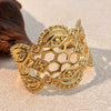 Wholesale Stainless Steel Rings With Hollow Design Retro Geometric Electroplated Jewelry