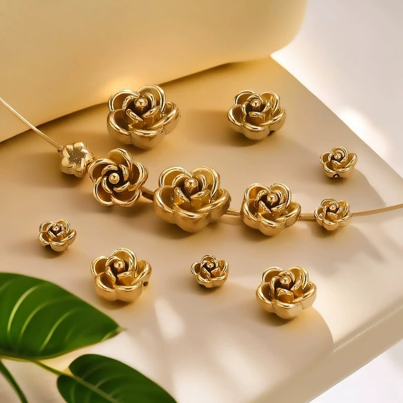 Wholesale Stainless Steel Rose Pattern Handmade Casting Beaded Jewelry Accessories Bracelet And Necklace