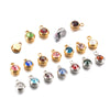 Wholesale Stainless Steel Round Birthstone Pendant Accessories With Electroplating