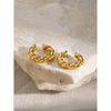 Wholesale Stainless Steel Round Ear Clip With Hemp Rope Design And Electroplating For Women