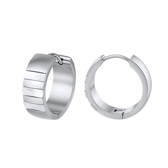 Wholesale Stainless Steel Round Geometric Earrings Inlaid With Shells And Natural Stones 18K Gold Plated For Women