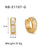 Wholesale Stainless Steel Round Geometric Earrings Inlaid With Zircon And Natural Stone 18K Vacuum Plated For Women Fashionable Simple Design Color Preserving