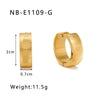 Wholesale Stainless Steel Round Geometric Earrings Inlaid With Zircon And Natural Stone 18K Vacuum Plated For Women Fashionable Simple Design Color Preserving