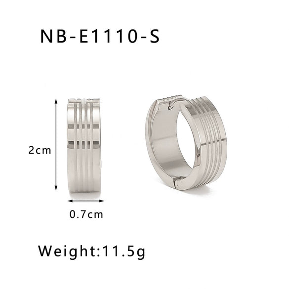 Wholesale Stainless Steel Round Geometric Earrings Inlaid With Zircon And Natural Stone 18K Vacuum Plated For Women Fashionable Simple Design Color Preserving