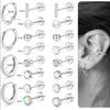 Wholesale Stainless Steel Round Geometric Zircon Earrings With Electroplating