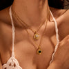 Wholesale Stainless Steel Round Inlaid Love Zircon Electroplated Clavicle Chain Necklace For Women