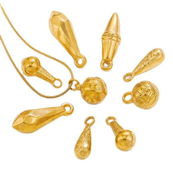 Wholesale Stainless Steel Round Pendant Necklace Accessories Electroplated 18K Gold Color Diy Jewelry