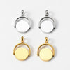 Wholesale Stainless Steel Round Rotatable Pendant And Earrings With Electroplating Treatment