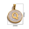 Wholesale Stainless Steel Round Shell Letter Pendant Jewelry Accessories Necklace Electroplated 18K Diy Handmade Fashion Style
