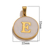 Wholesale Stainless Steel Round Shell Letter Pendant Jewelry Accessories Necklace Electroplated 18K Diy Handmade Fashion Style