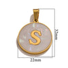Wholesale Stainless Steel Round Shell Letter Pendant Jewelry Accessories Necklace Electroplated 18K Diy Handmade Fashion Style