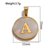 Wholesale Stainless Steel Round Shell Letter Pendant Jewelry Accessories Necklace Electroplated 18K Diy Handmade Fashion Style