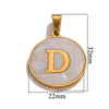 Wholesale Stainless Steel Round Shell Letter Pendant Jewelry Accessories Necklace Electroplated 18K Diy Handmade Fashion Style