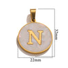 Wholesale Stainless Steel Round Shell Letter Pendant Jewelry Accessories Necklace Electroplated 18K Diy Handmade Fashion Style