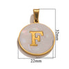 Wholesale Stainless Steel Round Shell Letter Pendant Jewelry Accessories Necklace Electroplated 18K Diy Handmade Fashion Style