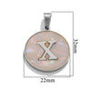 Wholesale Stainless Steel Round Shell Letter Pendant Jewelry Accessories Necklace Electroplated 18K Diy Handmade Fashion Style