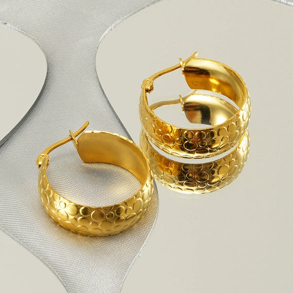 Wholesale Stainless Steel Round U Shaped Geometric Electroplated Women's Earrings